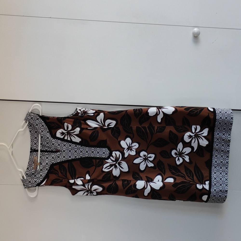 Tommy Bahama Brown and White Floral Dress